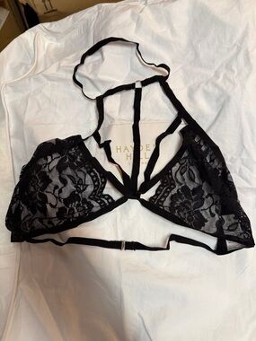 Black Floral Soft Lace Strappy Bralette